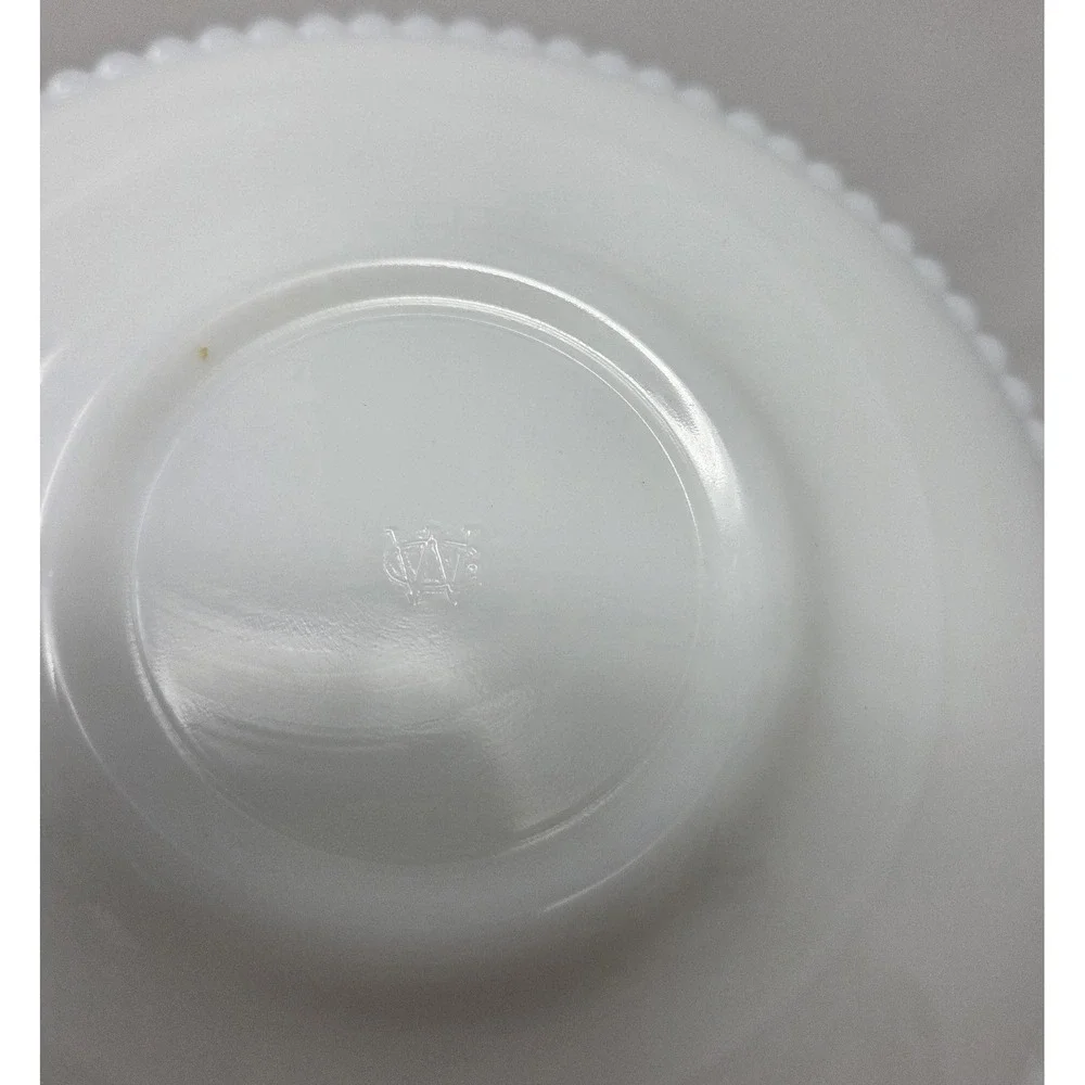 Vintage Westmoreland Paneled Grape Milk Glass 3pc Compote Bowl Saucer Lot